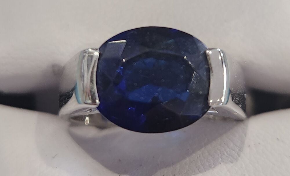 Silver Blue CZ Ring