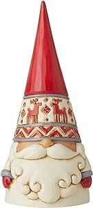 Nordic Noel Reindeer Hat Gnome Wonders at Work Figurine, 2.17" H, Dirty White, Red, Gray