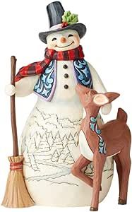 Snowman and Deer Figurine