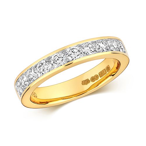 18CT 10 STONE 1/2 ETERNITY DIAMOND 1.0CT CHANNEL SET RRP £3900.00