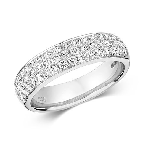 18CT DIAMOND 0.75CT RING 3 ROW RRP £3100.00