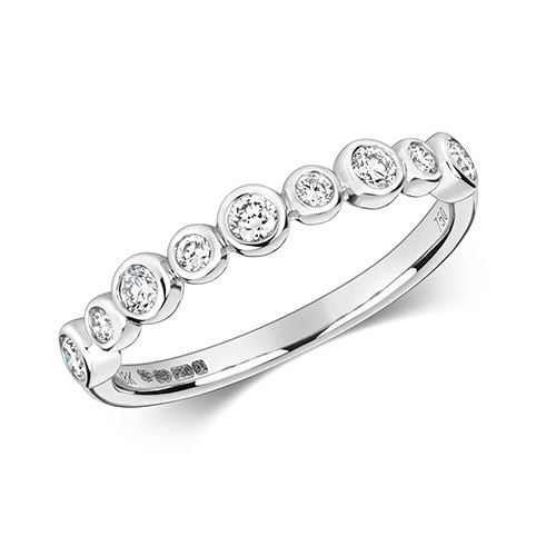 18CT DIAMOND 0.31CT RUBOVER HALF ETERNITY RRP £1500.00