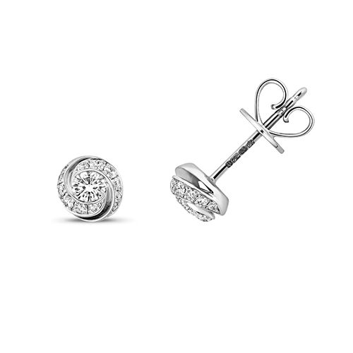 18CT DIAMOND 0.38CT SWIRL EARRING STUDS RRP £2250.00