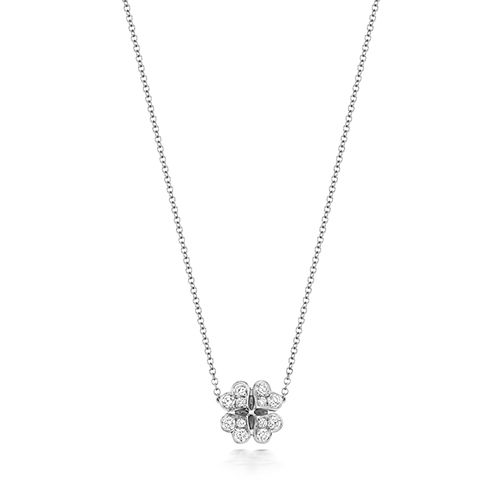 18CT DIAMOND 0.51CT LARGE CLOVER NECKLACE 16/17INCH RRP £2850.00