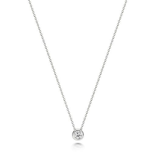 18CT DIAMOND 0.11CT SINGLE RUBOVER NECKLACE RRP £690.00