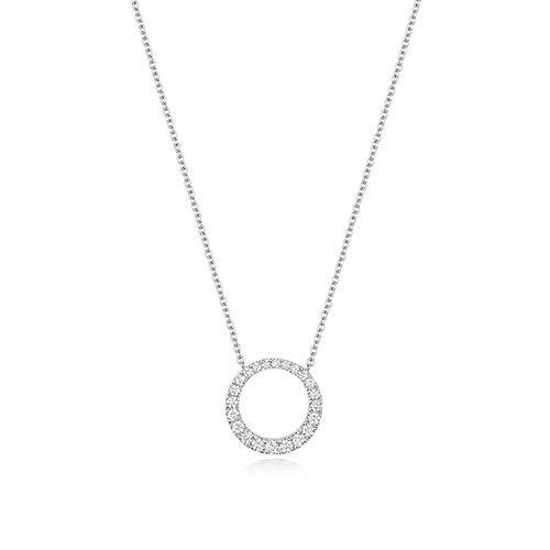 18CT DIAMOND 0.29CT  CIRCLE NECKLACE 15 1/2 INCH RRP £1550.00