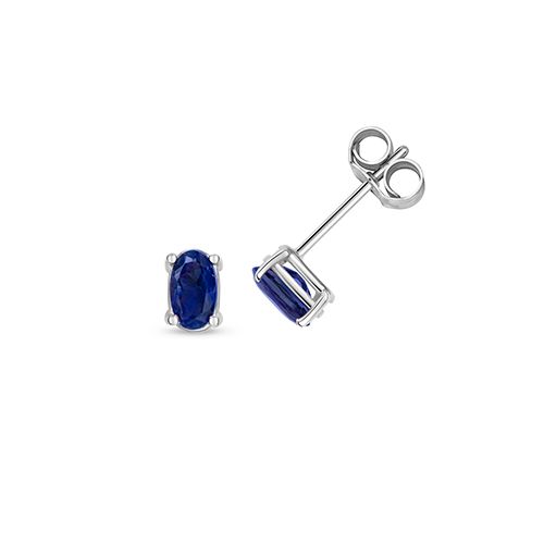 9CT SAPPHIRE OVAL STUD EARRINGS RRP £205.00