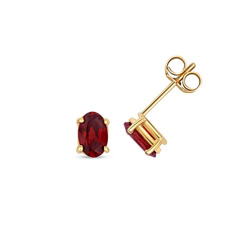 9CT GARNET OVAL STUD EARRINGS RRP £144.00