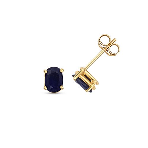 9CT SAPPHIRE OVAL STUD EARRINGS RRP £315.00