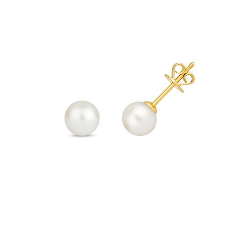 9CT FRESH WATER PEARL EARRING 6MM STUDS RRP £195.00