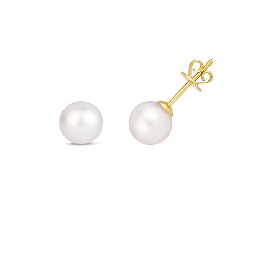 9CT FRESH WATER PEARL EARRING 7MM STUDS RRP £195.00