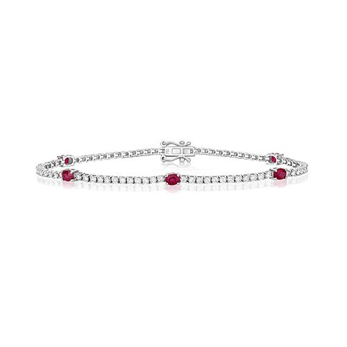 18CT DIAMOND AND RUBY BRACELET RRP £4900.00