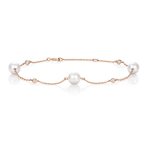 18CT DIAMOND & AKOYA PEARL BRACELET RRP £810.00