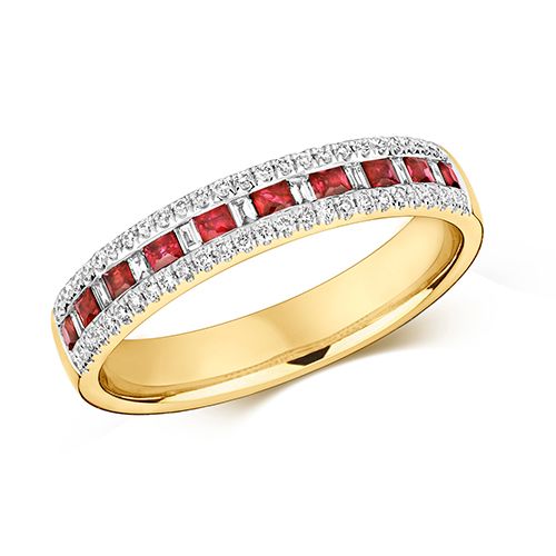 9CT DIAMOND PC/BG ETERNITY WITH RUBY RRP £1200.00