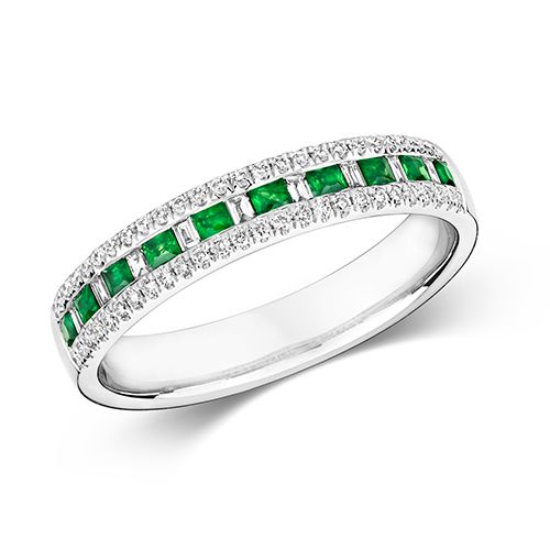 9CT DIAMOND PC/BG ETERNITY WITH EMERALD RRP £1310.00