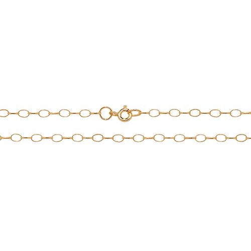 9CT YEL GOLD OVAL BELCHER CHAIN 16" 1.60 GRAMS