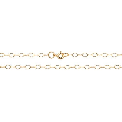 9CT YEL GOLD OVAL BELCHER CHAIN 24" 2.40 GRAMS