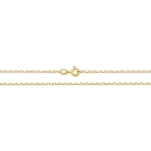 9CT YEL GOLD FACETED BELCHER 14" CHAIN 1.40 GRAMS