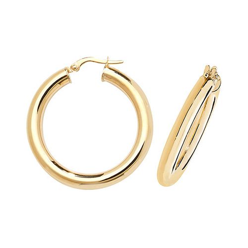 9CT YEL GOLD 25MM HOOP EARRINGS 2.60 GRAMS