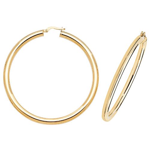 9CT YEL GOLD 50MM HOOP EARRINGS 4.72 GRAMS