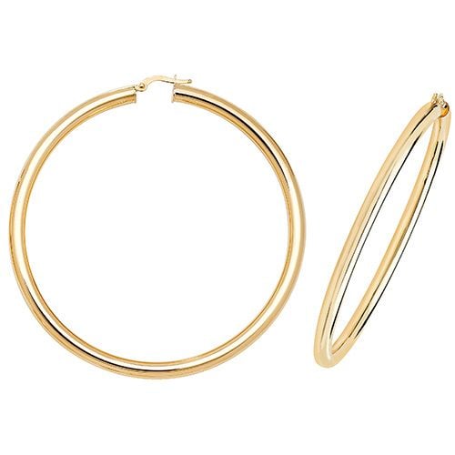 9CT YEL GOLD 60MM HOOP EARRINGS 5.33 GRAMS