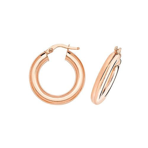 9CT ROSE GOLD 15MM HOOP EARRINGS 1.80 GRAMS