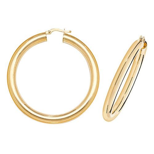 9CT YEL GOLD 40MM HOOP EARRINGS 5.05 GRAMS