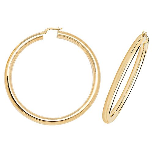 9CT YEL GOLD 50MM HOOP EARRINGS 6.30 GRAMS