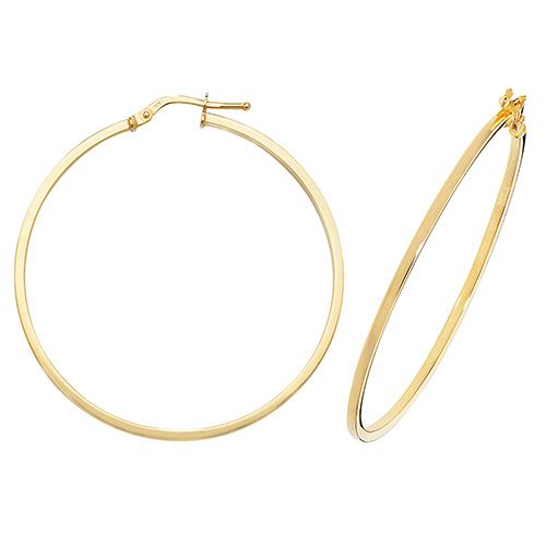 9CT YEL GOLD 40MM HOOP EARRINGS 1.60 GRAMS