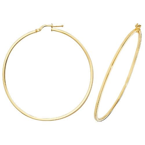 9CT YEL GOLD 50MM HOOP EARRINGS 1.80 GRAMS