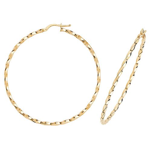 9CT YEL GOLD 50MM HOOP EARRINGS 2.0 GRAMS