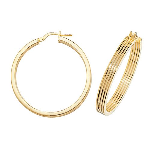 9CT YEL GOLD 30MM HOOP EARRINGS 2.80 GRAMS