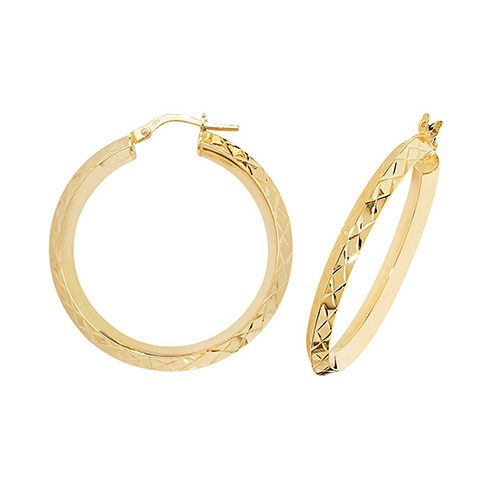 9CT YEL GOLD 25MM HOOP EARRINGS 2.10 GRAMS