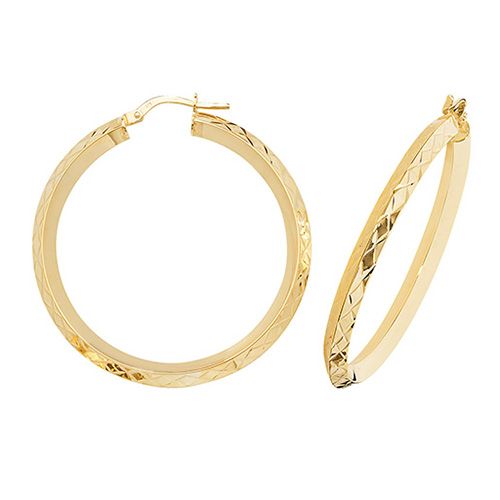 9CT YEL GOLD 30MM HOOP EARRINGS 2.40 GRAMS