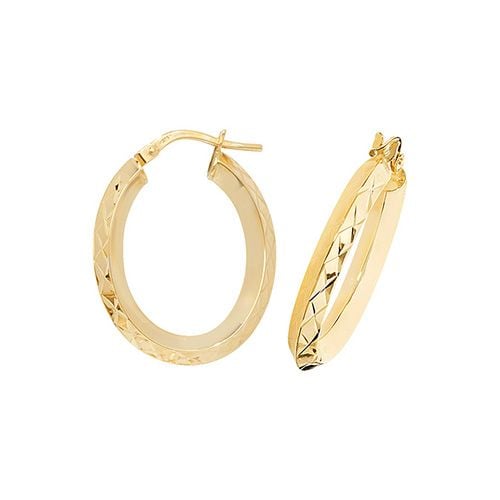 9CT YEL GOLD OVL HOOP EARRINGS 1.50 GRAMS