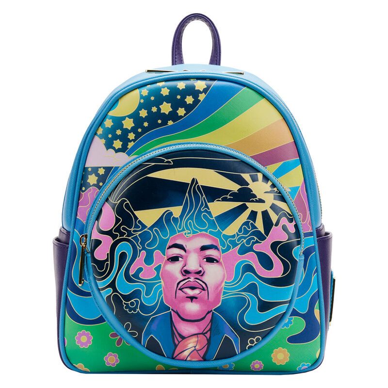 Jimi Hendrix Psychedelic Landscape Zip Mini Backpack