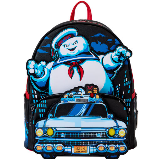 Stay Puft Mini Backpack chasing Ecto-1 Ghostbusters
