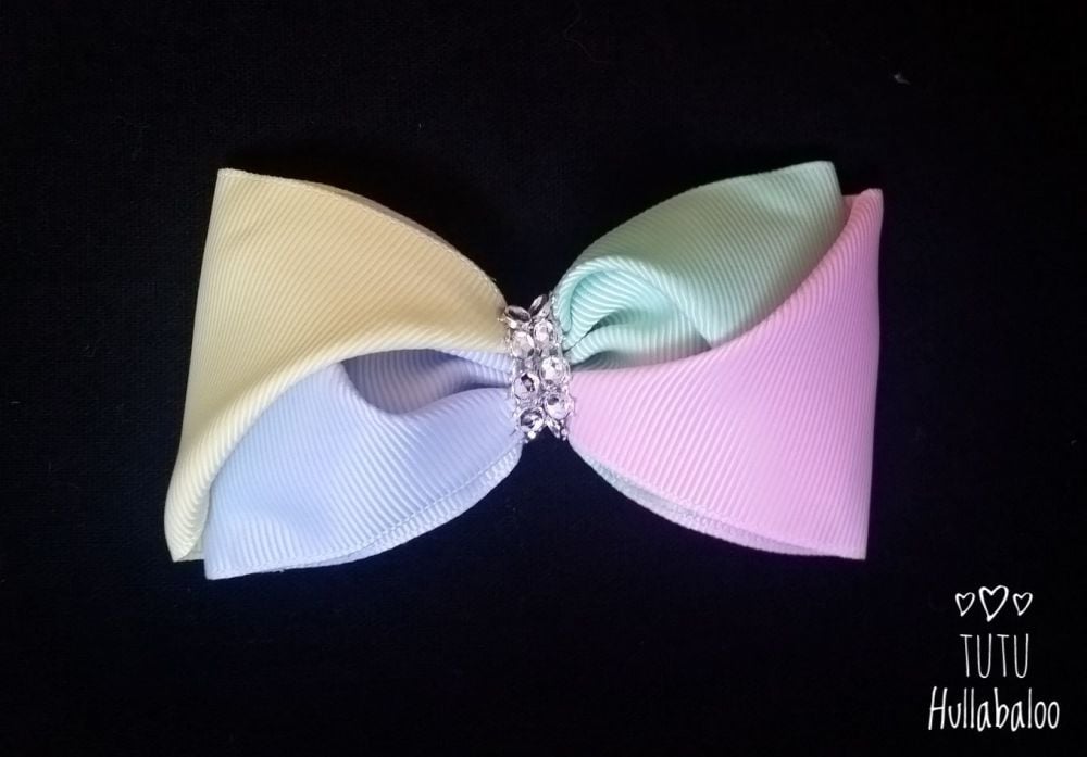 Mixed Pastel Twisted Tux Bow