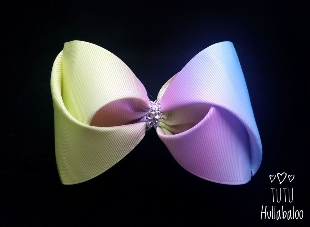 Ombre Rainbow Twisted Tux Bow