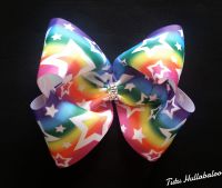 Rainbow with White Stars Mega Bow