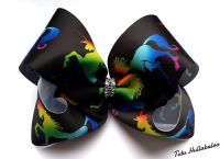 Rainbow Unicorn Black Mega Bow