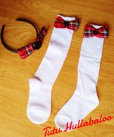 Tartan Red - Knee high sock set
