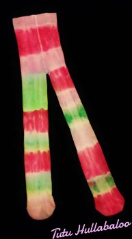 Tie Dye Tights - Pink/Pink/Green