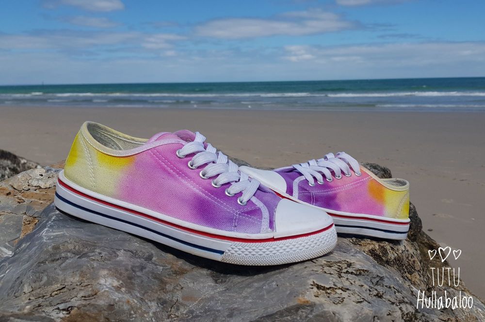 Purple, Pink, Yellow Shoes