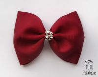 Plain Wine Tux Bow