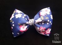 Flower Tux Bow Navy