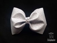 Glitter Tux Bow Silver