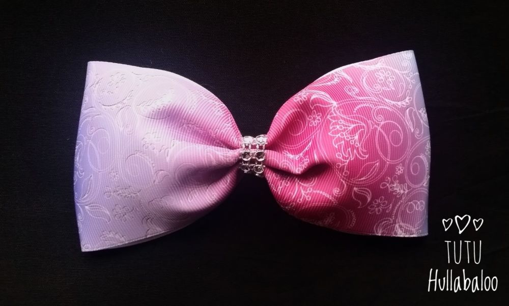 Swirls Tux Bow Lilac/Pink