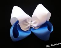 Plain White/Blue Mega Bow