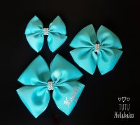 Plain Misty Turquoise Double Tux Bow 